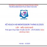 Kế hoạch giáo dục T8/2025 – lớp Mẫu giáo lớn